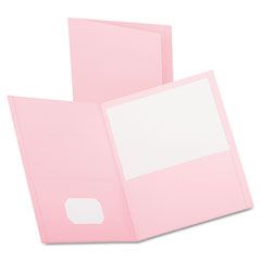 Oxford Twin-Pocket Portfolio, Embossed Leather Grain Paper, Pink ESS57568