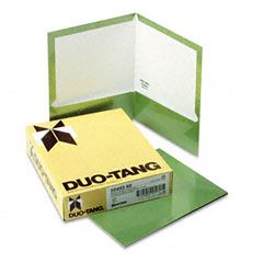 Oxford Two-Pocket Laminated Folder, 100-Sheet Capacity, Metallic Green ESS5049560