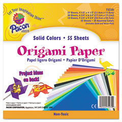 Pacon Origami Paper, 30 lbs., 9-3/4 x 9-3/4, Assorted Bright Colors, 55 Sheets/Pack PAC72230