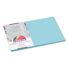 Pacon Peacock Sulphite Construction Paper, 76 lbs., 12 x 18, Turquoise, 50 Sheets/Pack PACP7712