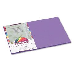 Pacon Peacock Sulphite Construction Paper, 76 lbs., 12 x 18, Violet, 50 Sheets/Pack PACP7212