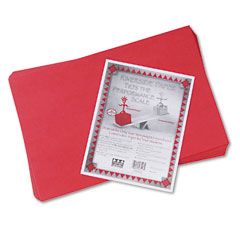 Pacon Riverside Construction Paper, 76 lbs., 12 x 18, Holiday Red, 50 Sheets/Pack PAC103443