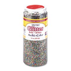 Pacon Spectra Glitter, .04 Hexagon Crystals, Multicolor, 16 oz Shaker-Top Jar PAC91790