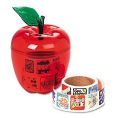Pacon Stickers in Plastic Apple, Reward, 600 Stickers/Pack PAC51480