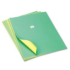 Pacon Tandem Tones Poster Board, 14 pt., 22 x 28, Green/Yellow, 25 Sheets/Carton PAC54391