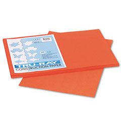 Pacon Tru-Ray Construction Paper, 76 lbs., 12 x 18, Pumpkin, 50 Sheets/Pack PAC103426