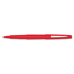 Paper Mate Point Guard Flair Porous Point Stick Pen, Red Ink, Medium, Dozen PAP8420152