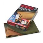 Pendaflex 2" Expansion Hang Folder, Legal, Four-Section, Green, 10/Box ESS59354