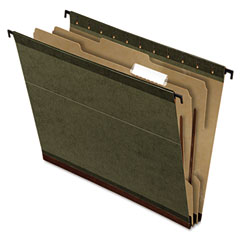 Pendaflex 2" Expansion Hang Folder, Letter, Two-Section, Green, 10/Box ESS59253