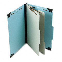Pendaflex 2" Expansion Pressboard Hanging Folder, Legal, Six-Section, Blue ESS59352
