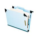 Pendaflex 2" Expansion Pressboard Hanging Folder, Letter, Four-Section, Blue ESS59251