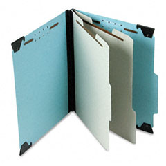 Pendaflex 2" Expansion Pressboard Hanging Folder, Letter, Six-Section, Blue ESS59252