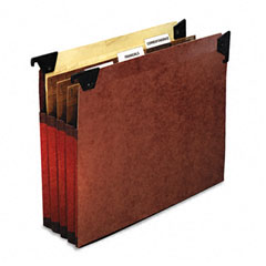Pendaflex 3 1/2 Inch Expansion Swing Hook Hanging File Pockets, Manila, Letter, Red, 5/Box ESS45422