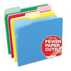 Pendaflex CutLess File Folders, 1/3 Cut Top Tab, Letter, Assorted, 100/Box ESS48440