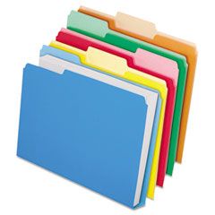 Pendaflex CutLess/WaterShed/Double Stuff File Folders, 1/3 Cut, Assorted, Letter, 50/BX ESS48437