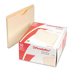 Pendaflex Double-Ply Tabbed File Jacket with One Inch Expansion, Letter, Manila, 50/Box ESS22100
