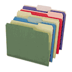Pendaflex Earthwise Recycled File Folders, 1/3 Cut Top Tab, Letter, Assorted, 50/Box ESS04350