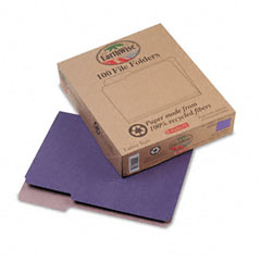 Pendaflex Earthwise Recycled File Folders, 1/3 Cut Top Tab, Letter, Violet, 100/Box ESS04335