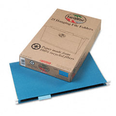 Pendaflex Earthwise Recycled Hanging File Folders, Kraft, Legal, Blue, 25/Box ESS76502