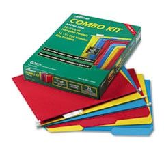 Pendaflex Essentials Combo Hanging File Folders, 1/3 Tab, Letter, Assorted Colors, 12 Sets/Box ESS16157