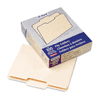 Pendaflex Essentials File Folders, 1/3 Cut, Second Position, Top Tab, Letter, Manila, 100/Box ESS752132