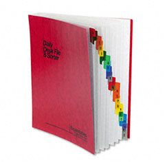 Pendaflex Expandable Desk File, A-Z Index, Letter Size, Acrylic-Coated PressGuard, Red ESS11017