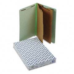 Pendaflex Extra-Hvy Pressboard End Tab Folders, Legal, Six-Section, Pale Green, 10/Box ESS23324