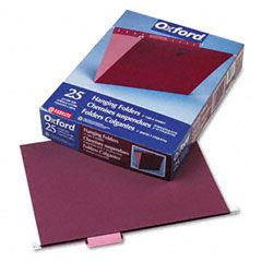Pendaflex Hanging File Folders, 1/5 Tab, Letter, Burgundy, 25/Box ESS81613