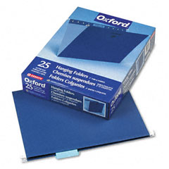 Pendaflex Hanging File Folders, 1/5 Tab, Letter, Navy, 25/Box ESS81615