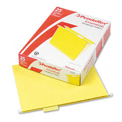 Pendaflex Hanging File Folders, 1/5 Tab, Letter, Yellow, 25/Box ESS81606