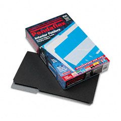 Pendaflex Interior File Folders, 1/3 Cut Top Tab, Legal, Black, 100/Box ESS435013BLA
