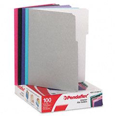 Pendaflex Interior File Folders, 1/3 Cut Top Tab, Letter, Pastel Assortment, 100/Box ESS421013ASST2