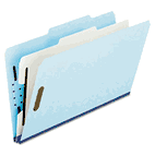 Pendaflex Pressboard Classification Folder, 2/5 Tab, Legal, Four-Section, Blue, 10/Box ESS930025RCP1