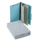 Pendaflex Pressboard Classification Folder, 2/5 Tab, Legal, Six-Section, Blue, 10/Box ESS930025RCP2