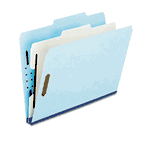 Pendaflex Pressboard Classification Folder, 2/5 Tab, Letter, Four-Section, Blue, 10/Box ESS920025RCP1