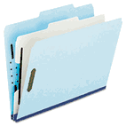 Pendaflex Pressboard Classification Folder, 2/5-Tab, Letter, Six-Section, Blue, 10/Box ESS920025RCP2