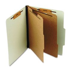 Pendaflex Pressboard Classification Folder, Letter, Six-Section, Leaf Green, 10/Box ESS02602