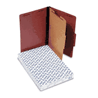 Pendaflex Pressboard Classification Folders, Legal, Four-Section, Red, 10/Box ESS2157R
