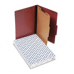 Pendaflex Pressboard Classification Folders, Legal, Four-Section, Red, 10/Box ESS2157R