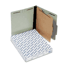 Pendaflex Pressboard Classification Folders, Letter, Four-Section, Green, 10/Box ESS17172