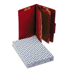 Pendaflex Pressguard Classification Folders, Legal, Six-Section, Scarlet, 10/Box ESS2257SC