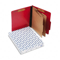 Pendaflex Pressguard Classification Folders, Letter, Six-Section, Scarlet, 10/Box ESS1257SC