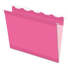 Pendaflex Ready-Tab Colored Reinforced Hanging File Folders, Letter, Pink, 20/Box ESS90240
