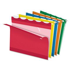Pendaflex Ready-Tab Hanging File Folders, 1/5 Tab, Kraft, Letter, Assorted Colors, 25/Box ESS42592