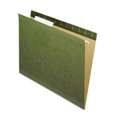 Pendaflex Reinforced Hanging File Folders, 1/3 Tab, Kraft, Letter, Standard Green, 25/Box ESS415213