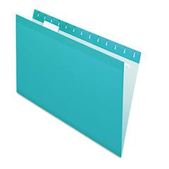 Pendaflex Reinforced Hanging File Folders, Legal, Aqua, 25/Box ESS415315AQU
