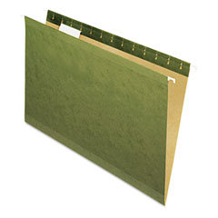 Pendaflex Reinforced Hanging File Folders, Untabbed, Kraft, Legal, Standard Green, 25/Box ESS4153