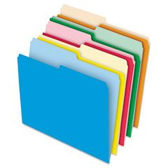Pendaflex Stretch Tab File Folders, 1/2 Cut Tabs, Letter, Assorted, 100/Box ESS54461