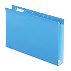 Pendaflex Two Inch Reinforced Hanging File Folders, Legal, Blue, 25/Box ESS4153X2BLU