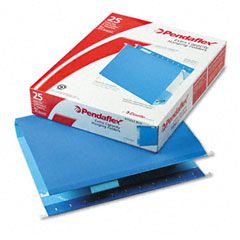 Pendaflex Two Inch Reinforced Hanging Kraft File Folders, Letter, Blue, 25/Box ESS4152X2BLU